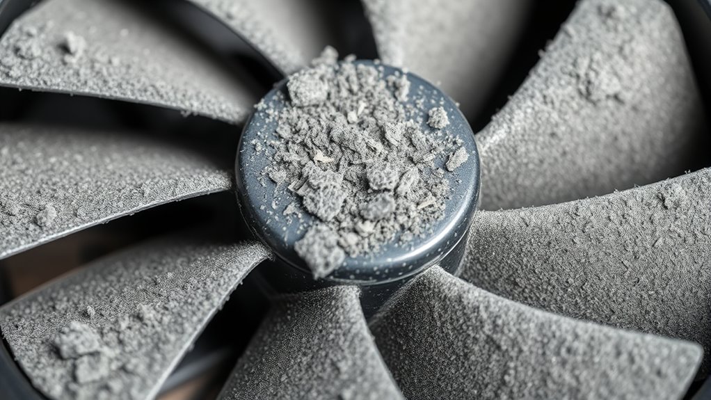 dust buildup increases noise