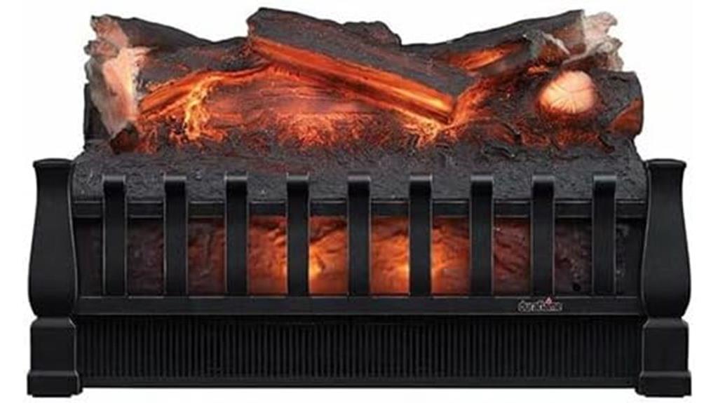 electric fireplace with crackling logs