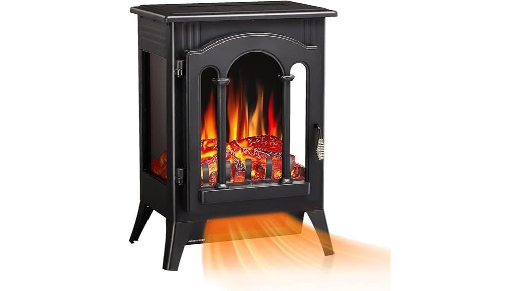 electric fireplace with flames
