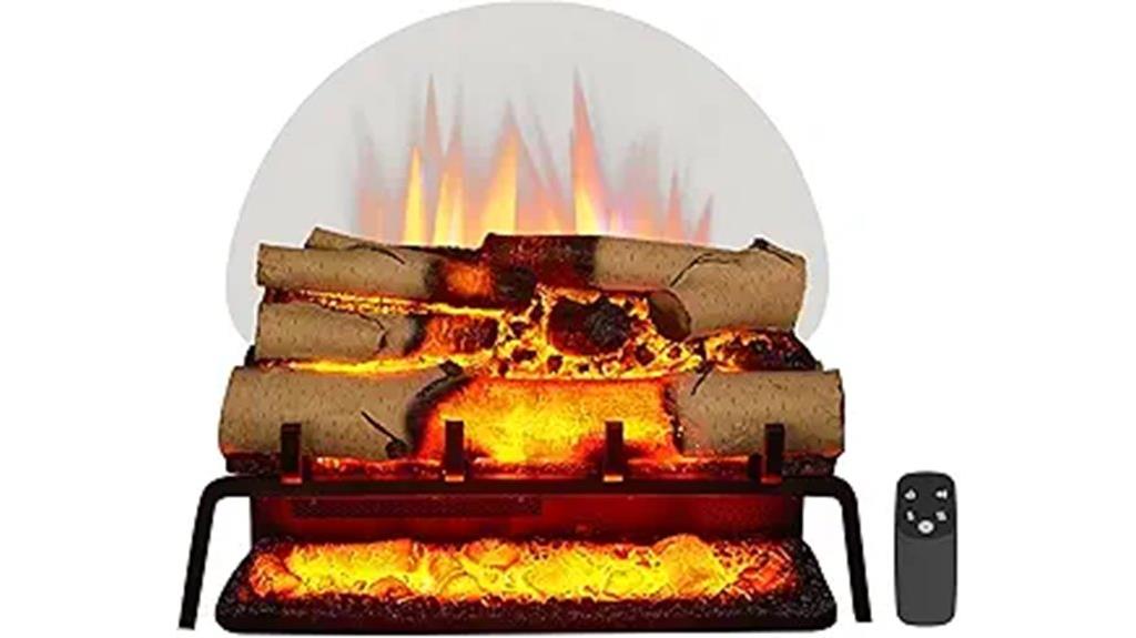 electric fireplace with logs