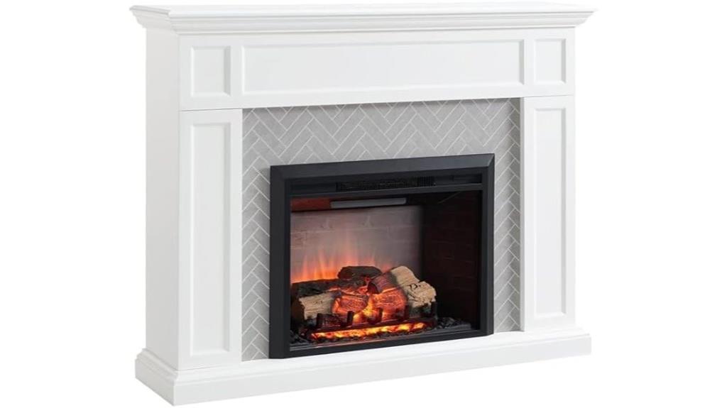 electric fireplace with mantel
