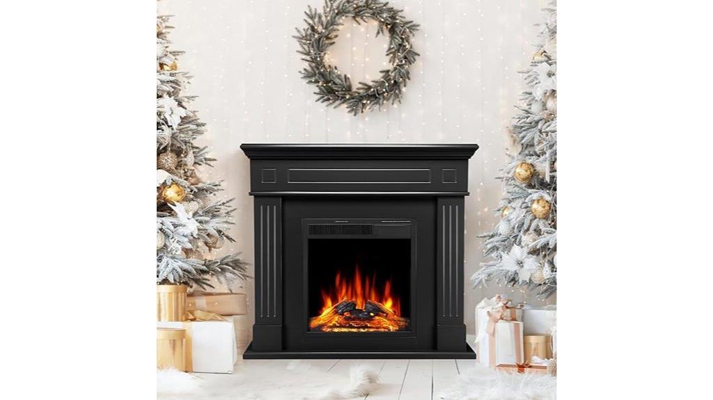 electric fireplace with mantel