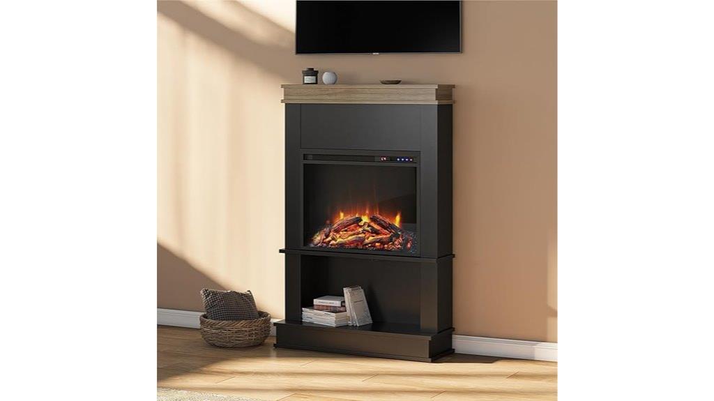 electric fireplace with mantel