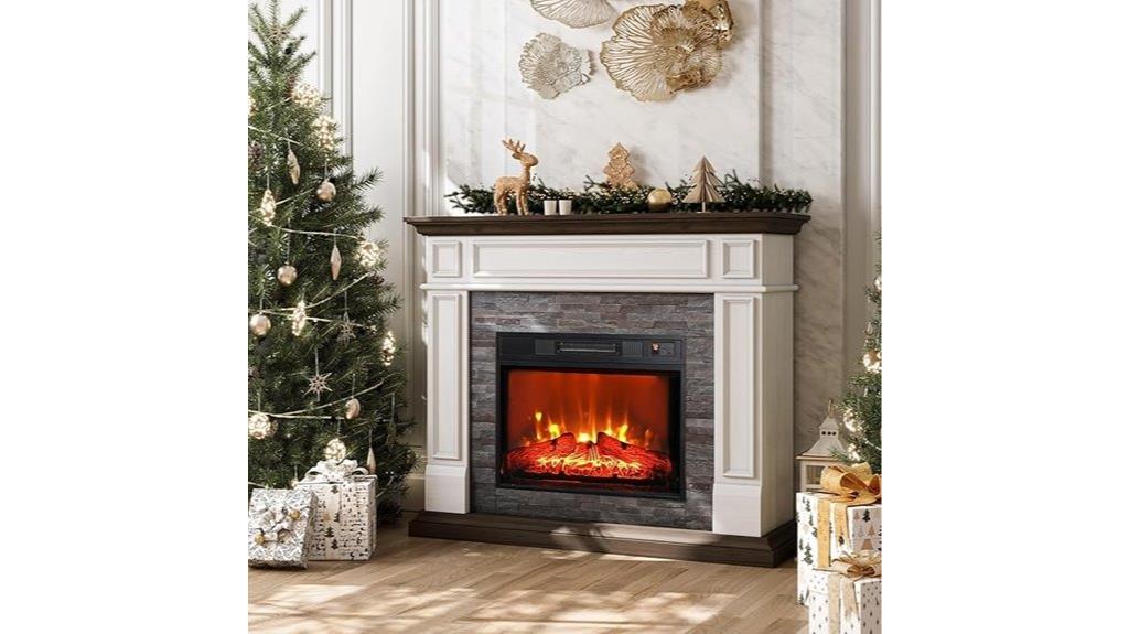 electric fireplace with mantel