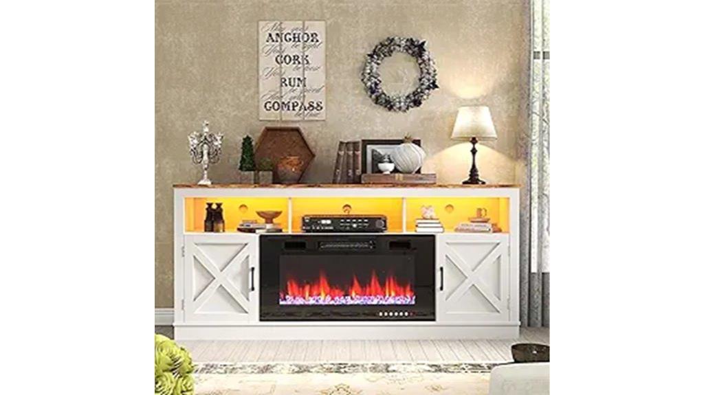 farmhouse fireplace tv stand