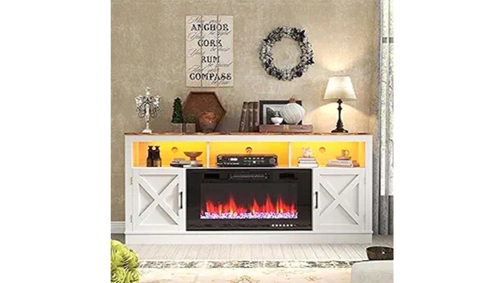 farmhouse fireplace tv stand
