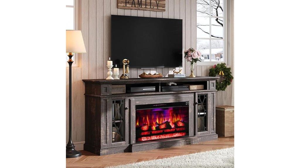 farmhouse fireplace tv stand