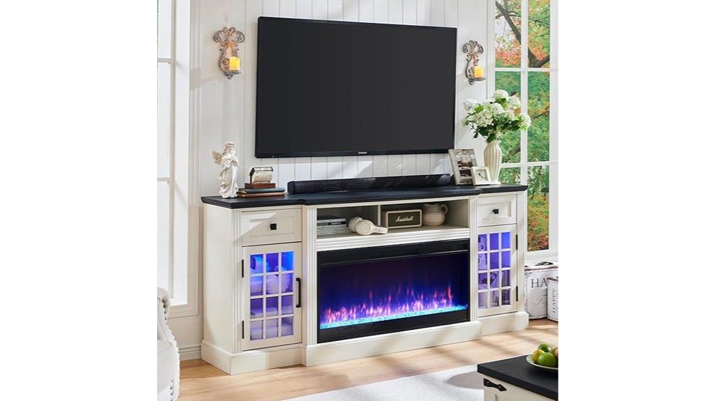 fireplace tv stand 80 inch