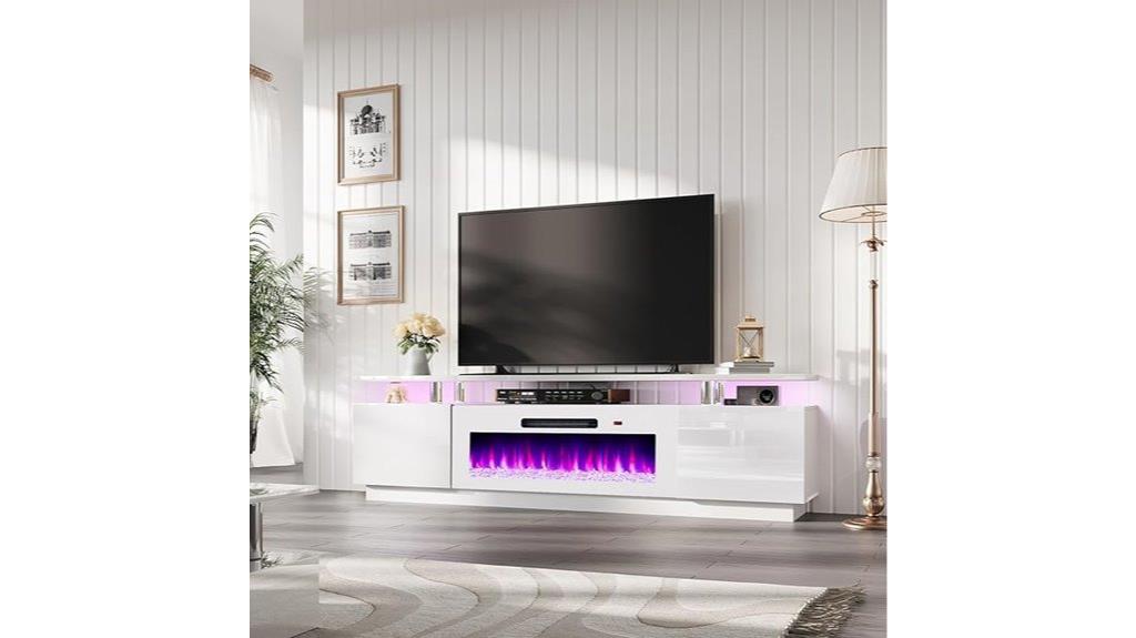 fireplace tv stand led