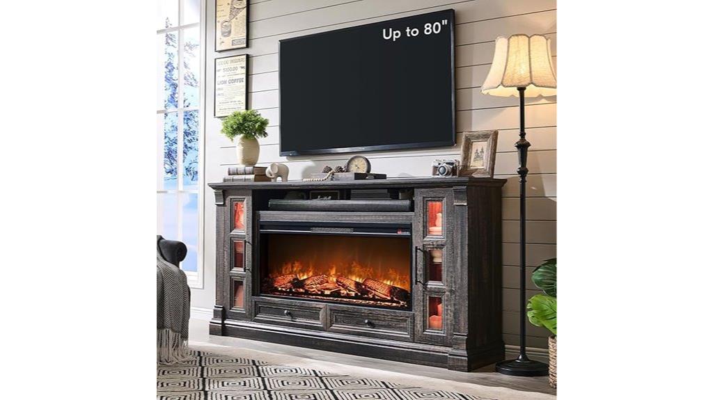 fireplace tv stand storage
