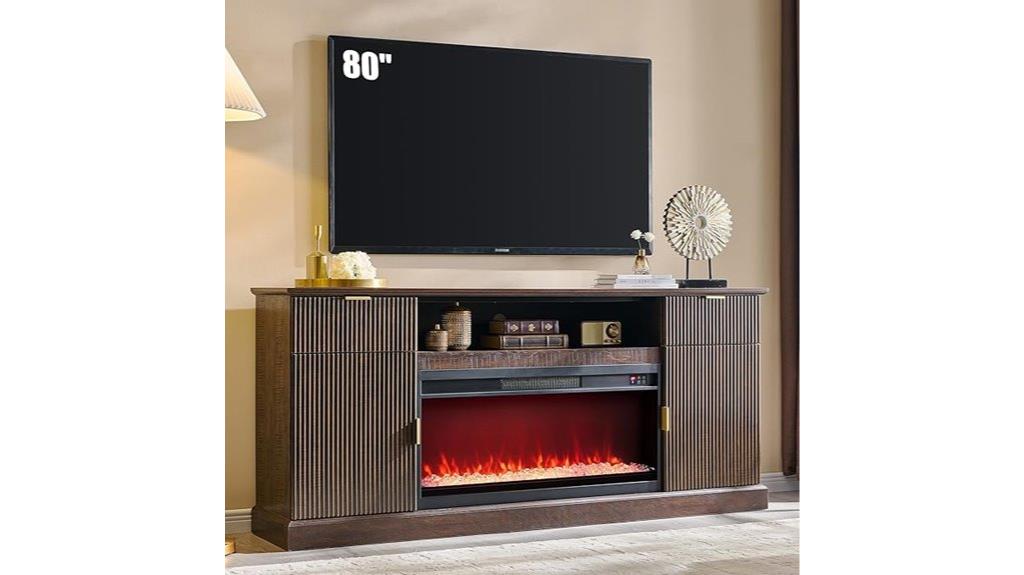 fluted fireplace tv stand