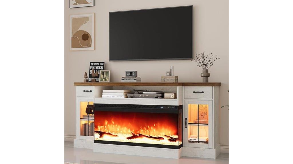 four word fireplace tv stand