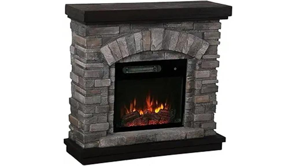 gray farmhouse electric fireplace