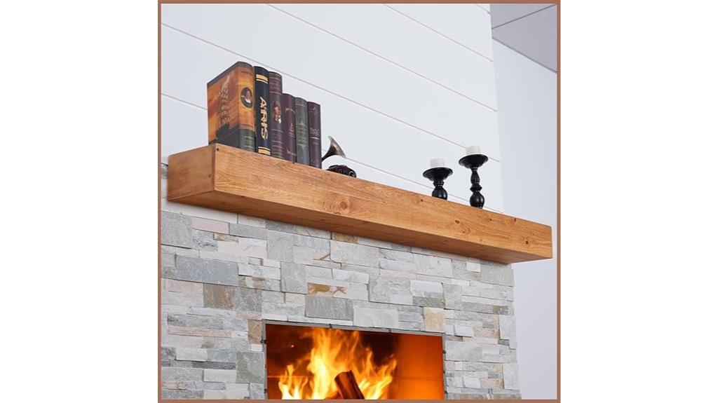 handcrafted rustic wood mantel