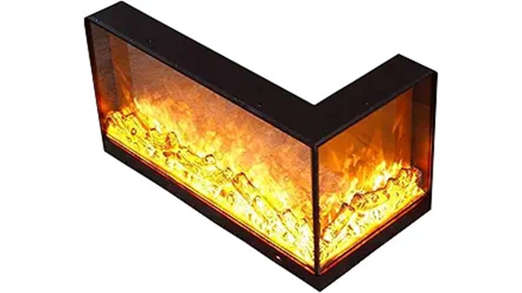 l shaped recessed electric fireplace