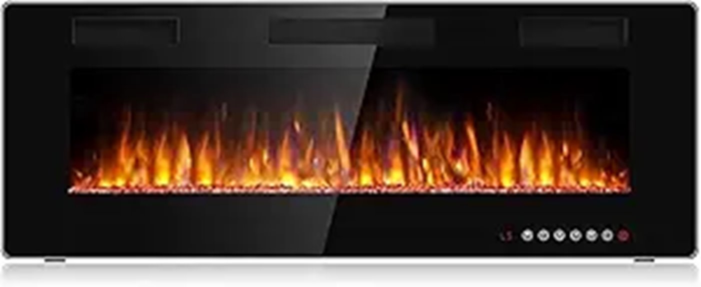 large 50 inch electric fireplace