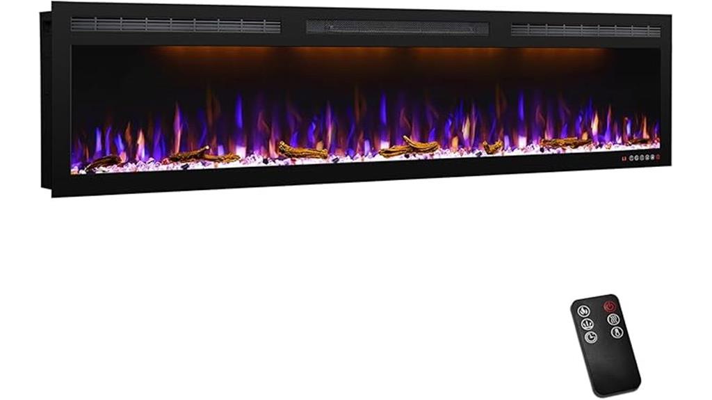 large 72 inch electric fireplace