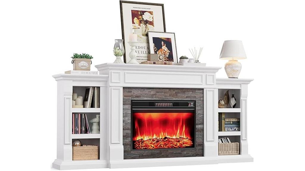 large 80 inch fireplace console