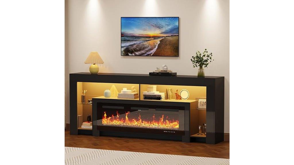 large black fireplace entertainment center
