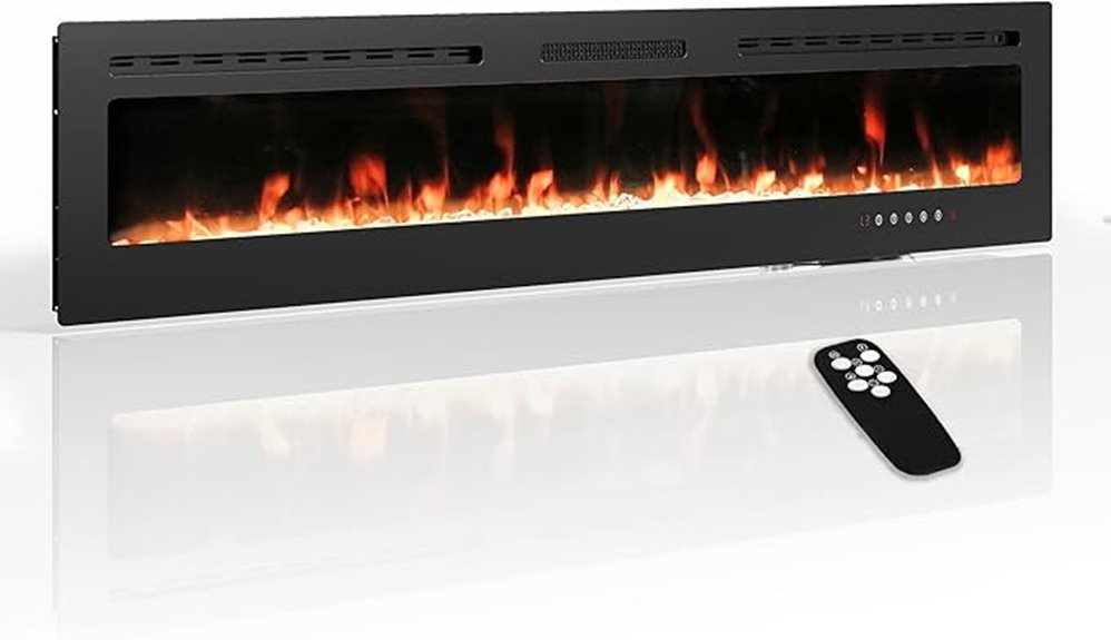 large black wall fireplace