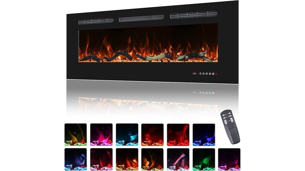 large black wall fireplace