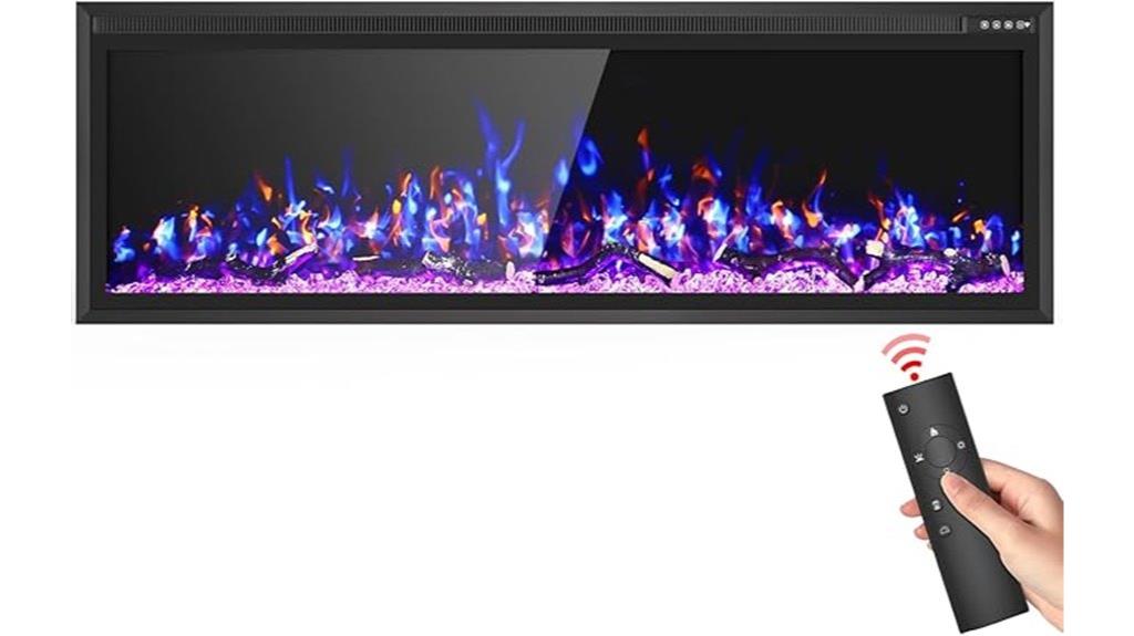 large colorful electric fireplace