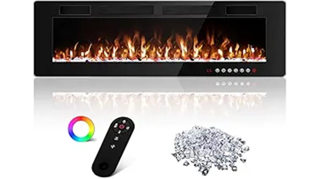 large multi color flame fireplace