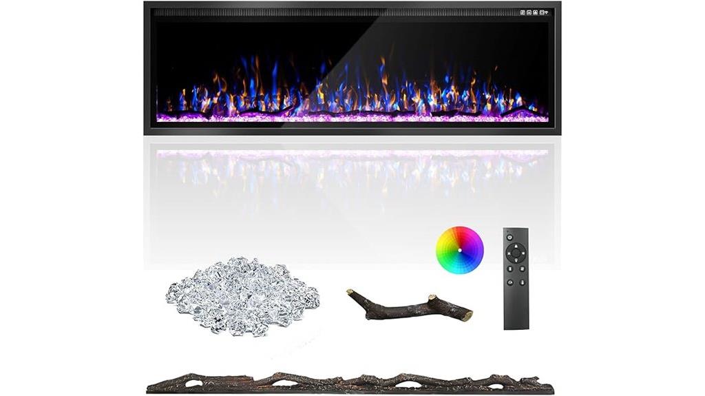 large remote controlled electric fireplace