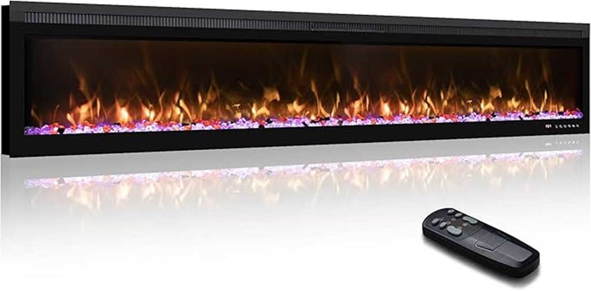 large remote controlled electric fireplace