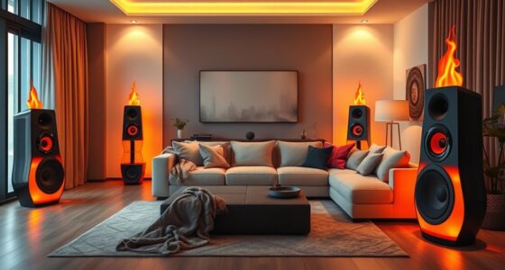 large room flame sound speakers
