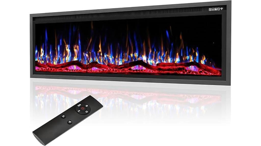 large wall mounted fireplace