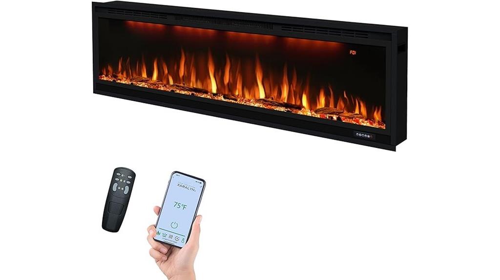 large wall mounted fireplace