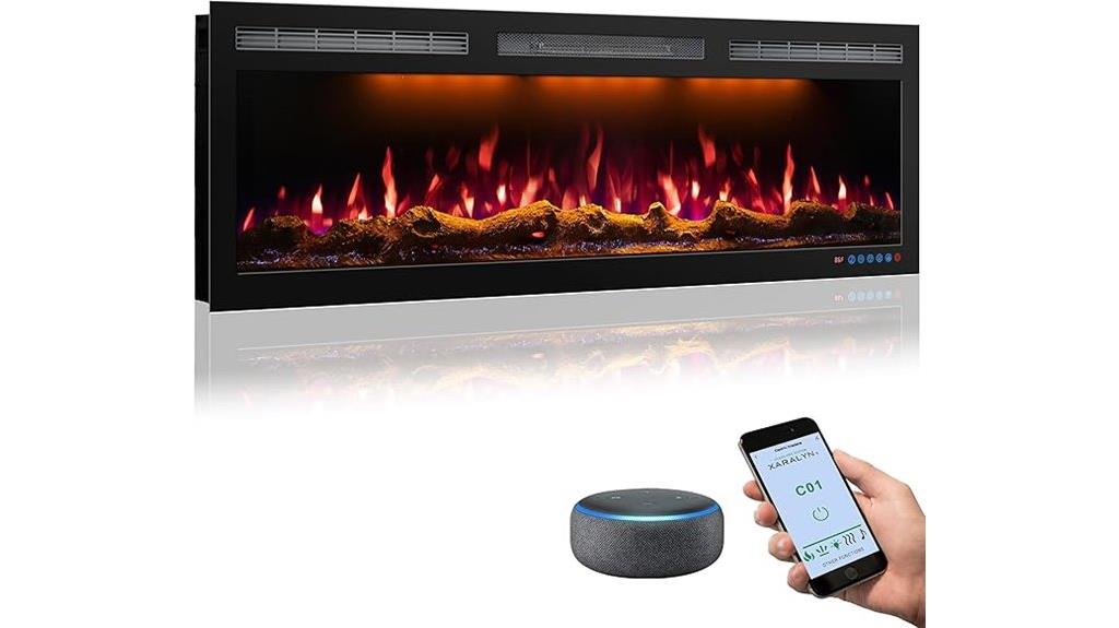 large wifi electric fireplace