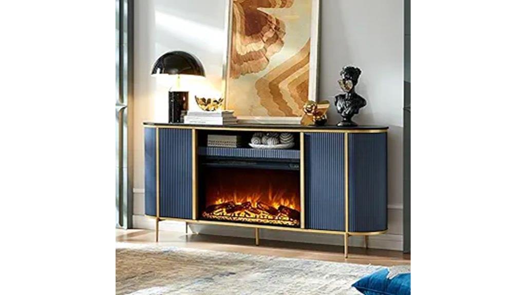 luxurious fluted fireplace stand