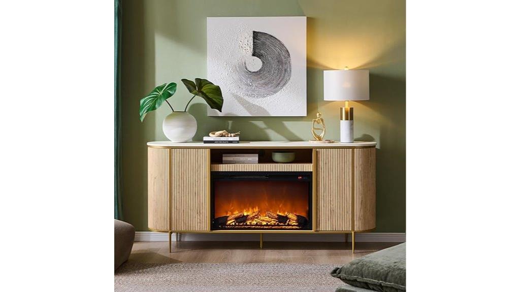 luxury fluted fireplace stand