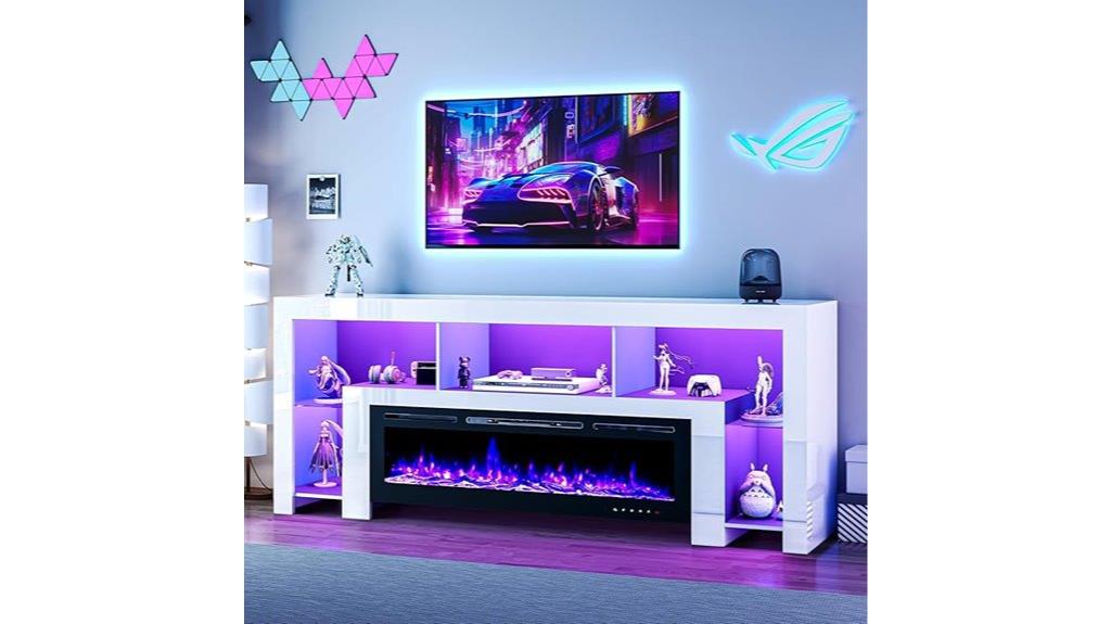 modern fireplace tv stand
