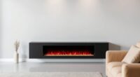 narrow media console fireplaces