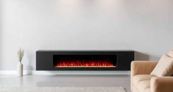 narrow media console fireplaces