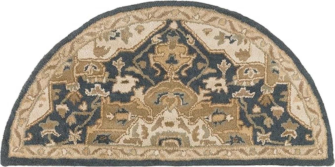 navy wool fireplace rug