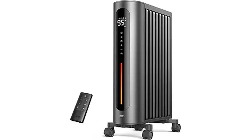 oil filled heater with remote