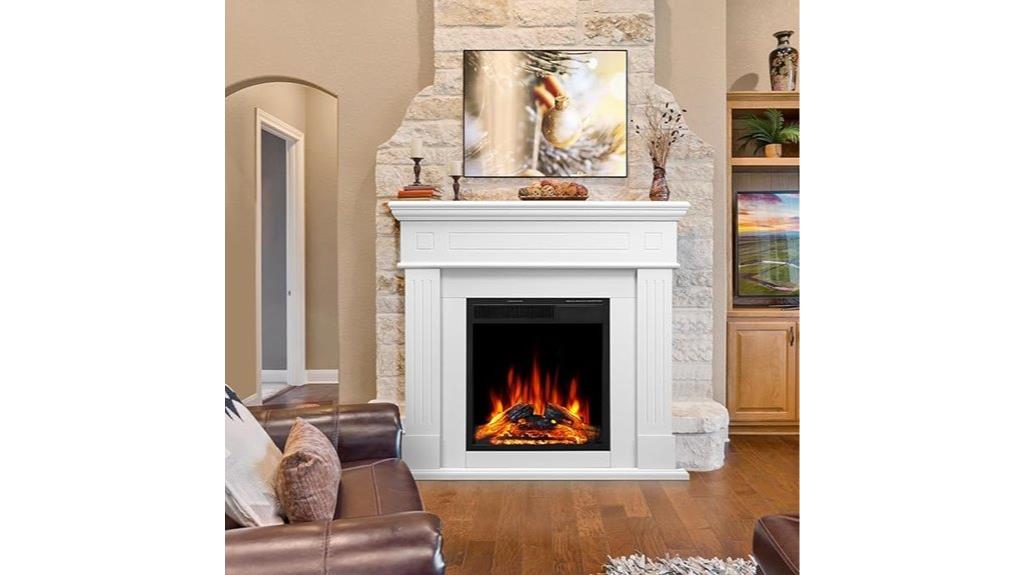 pearl white electric fireplace