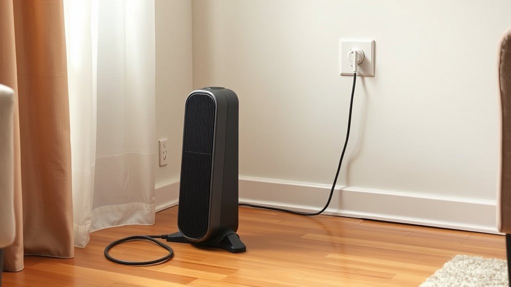 proper cord and heater placement