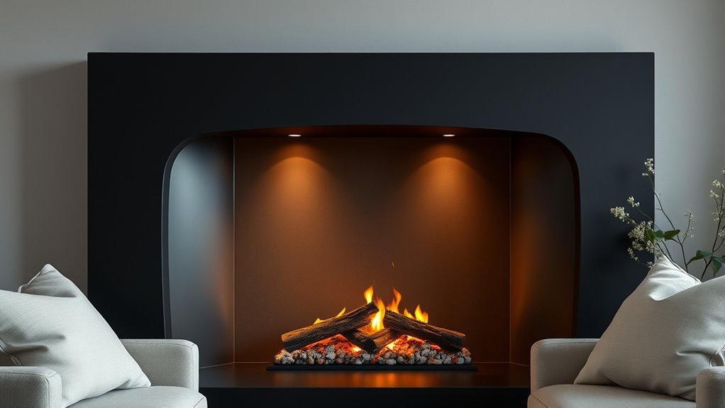 quiet sound absorbing fireplace