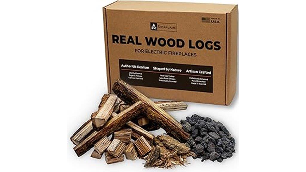 real wood log set