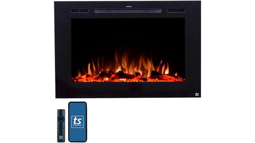 recessed mounted electric fireplace