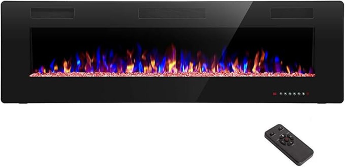 remote controlled wall fireplace