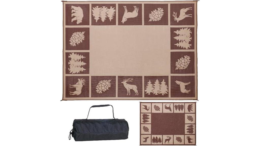 reversible brown beige mat