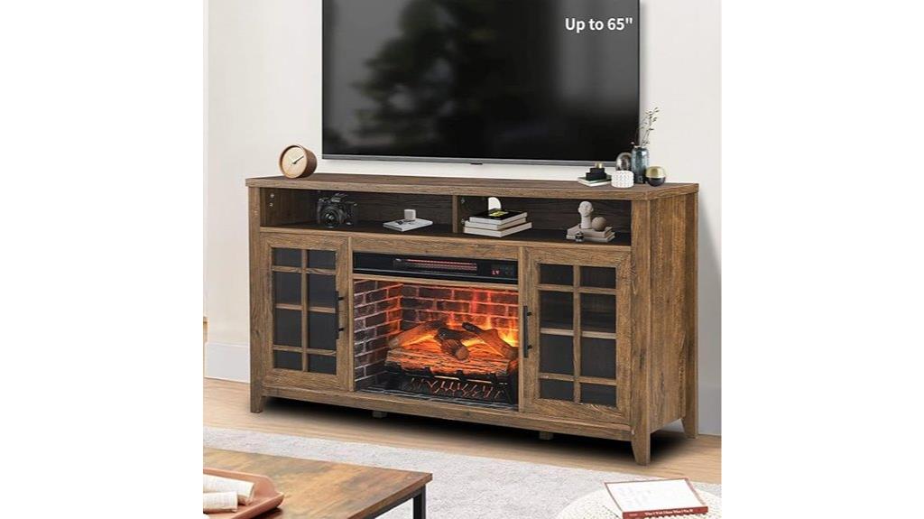 rustic 55 inch fireplace stand