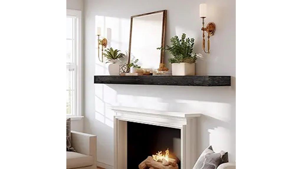 rustic 60 inch wall shelf