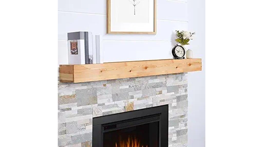 rustic 66 inch floating mantel